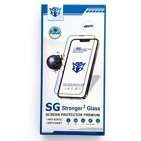 Стекло защитное "SG Stronger 3 GLASS", I-Phone 16 Plus, черное